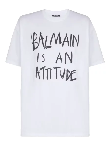 Tricou Balmain cu imagine alb