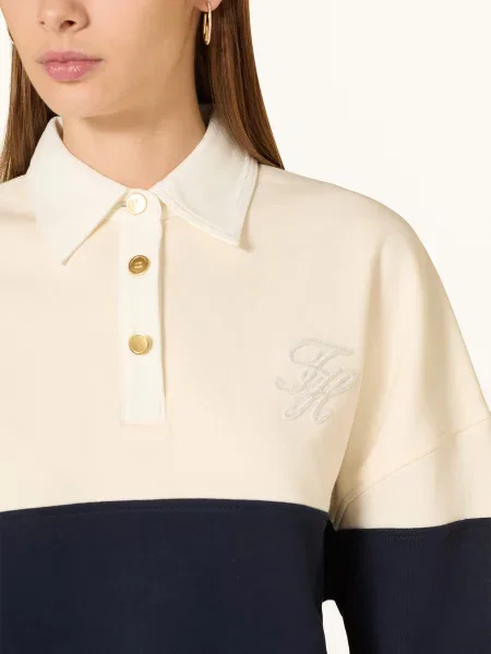 Tommy Hilfiger Rugbyové Tričko bílá/ tmavě modrá bílé