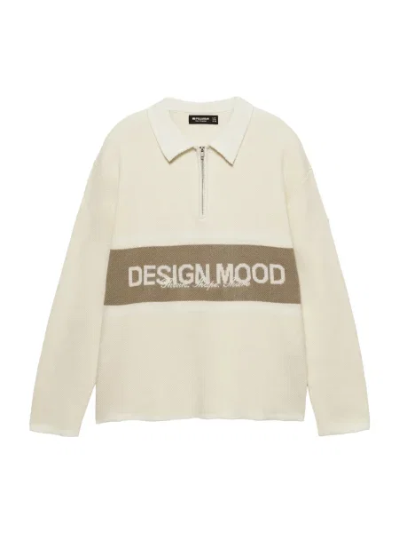 Pull&Bear Pulover ombră lână alb