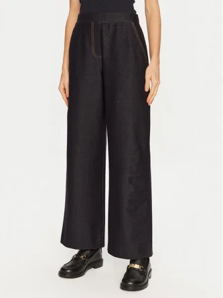 Max Mara Leisure Pantaloni din Foggia Bleumarin Wide Leg