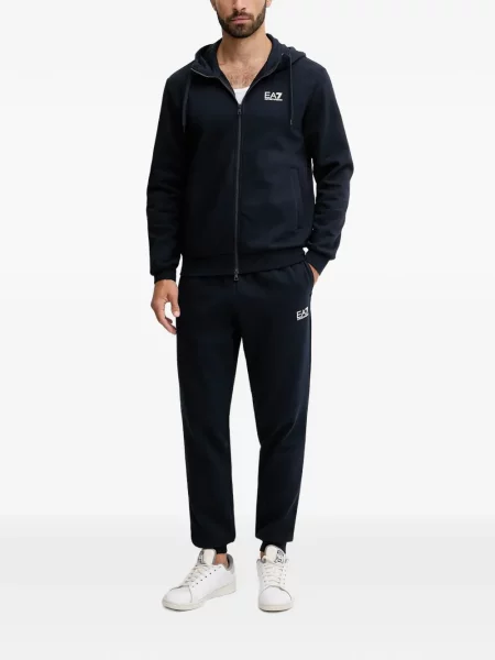 Raštuotas džemperis su gobtuvu Ea7 Emporio Armani mėlyna