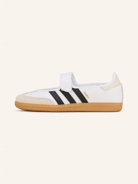 Kožené baleríny adidas Originals Samba Jane bílé