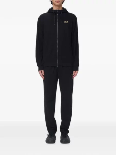 Pantaloni Ea7 Emporio Armani cu imagine alergare negru
