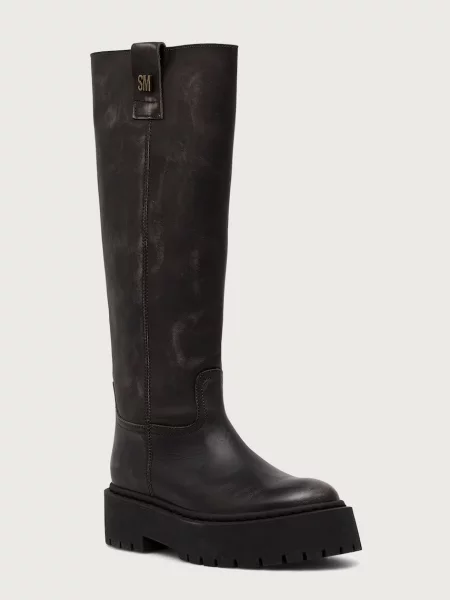 Steve Madden cizme pentru femei din piele Sonar gri
