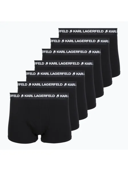 Boxeri pentru bărbați KARL LAGERFELD Logo Trunk 7 perechi black negru