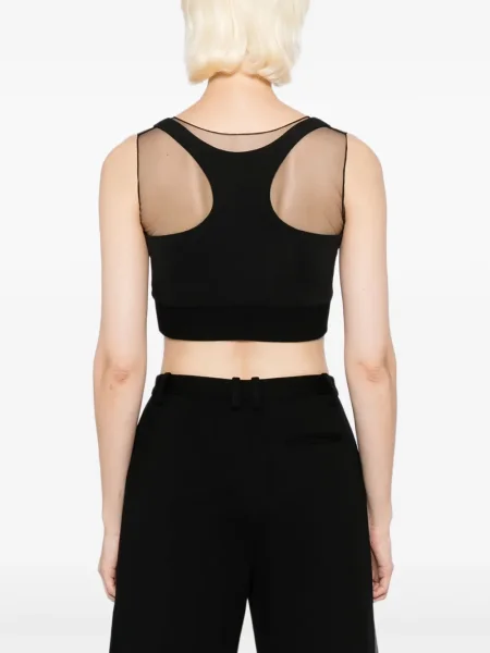 Top Quetsche transparente negru