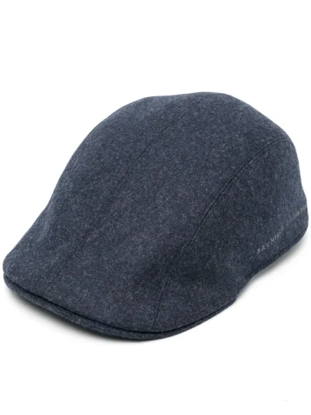Căciulă Brunello Cucinelli cu broderie albastru