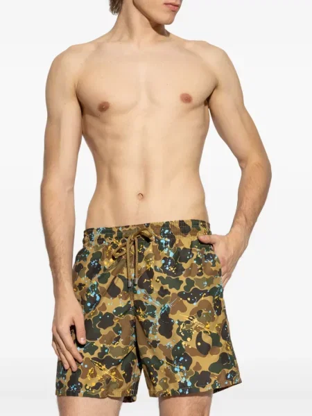 Slip de baie Palm Angels cu imagine maro