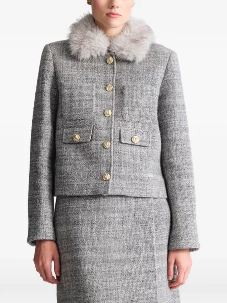 Geacă Cara Cara din tweed gri