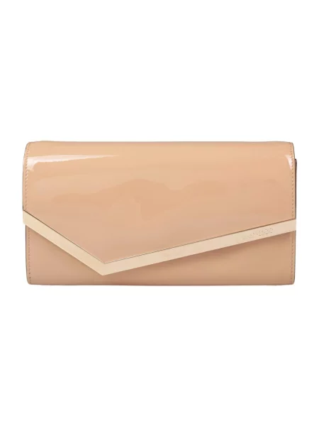 Kopertówka Jimmy Choo skórzana beżowa