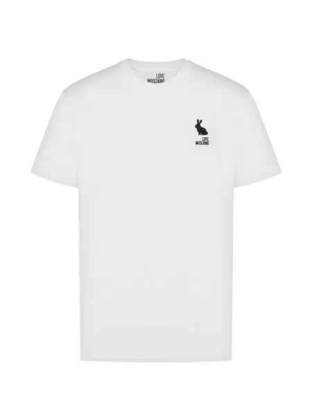 Tricou Love Moschino din jerseu alb