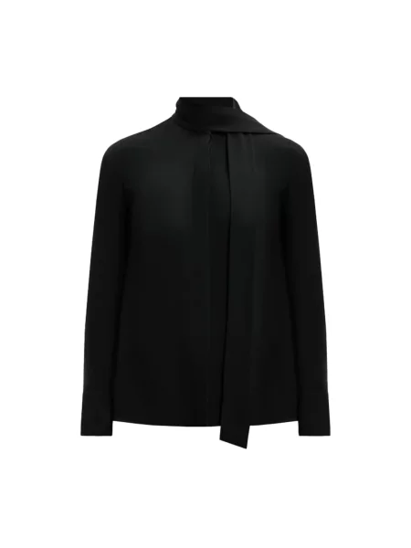 Lniana bluzka Valentino Garavani czarna