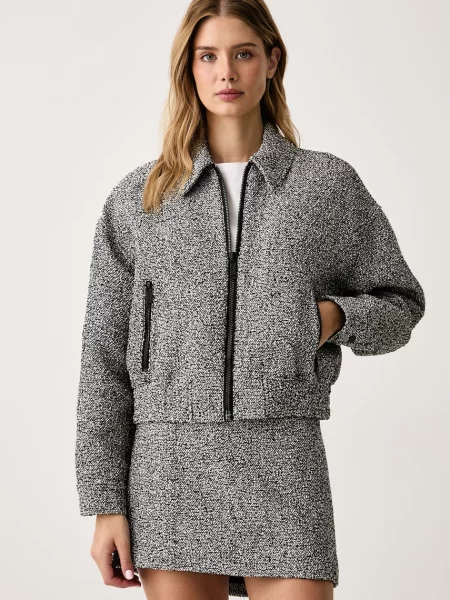 Geacă Michael Michael Kors din tweed negru