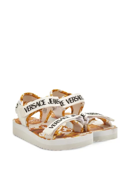 Презрамки сандали Versace Jeans Couture с автограф бяло