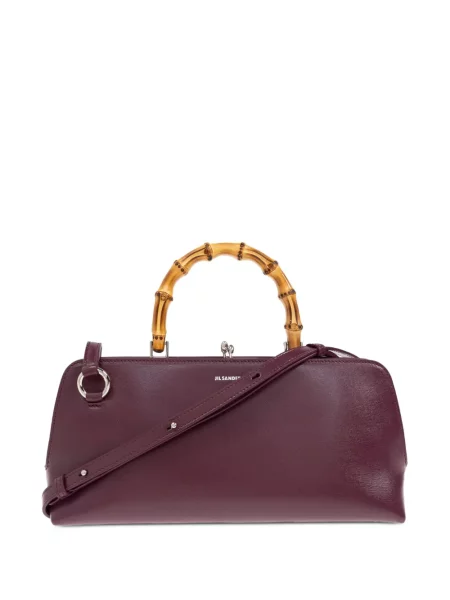 Geanta de piele Jil Sander din piele roșu