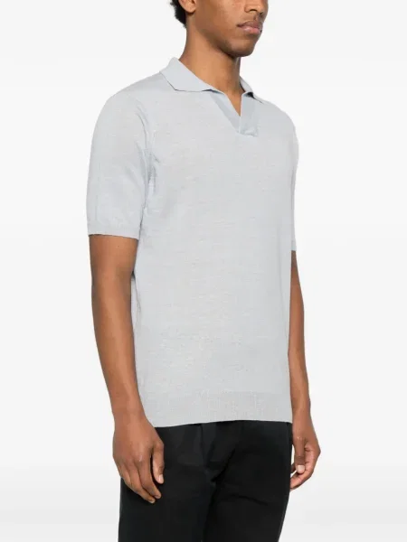 Tricou Lardini cu decolteu în V albastru