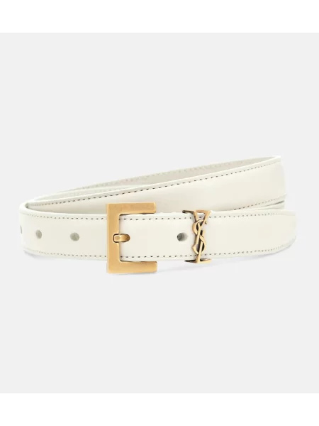 Curea Saint Laurent din piele alb