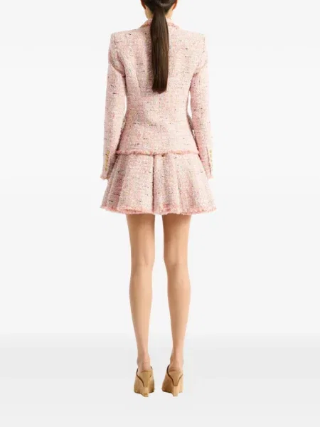 Geacă Balmain din tweed roz