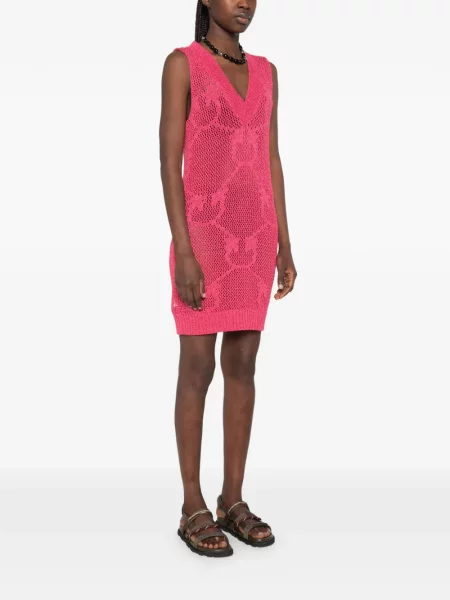 Rochie mini Pinko cu decolteu în V roz
