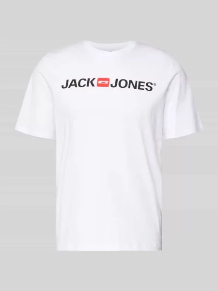 T-shirt z nadrukiem z logo model ‘CORP’ Jack & Jones biała