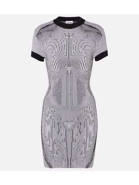Rochie Jean Paul Gaultier cu dungi din jerseu negru