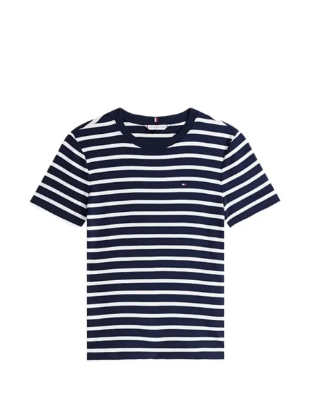 Tricou Tommy Hilfiger cu dungi albastru