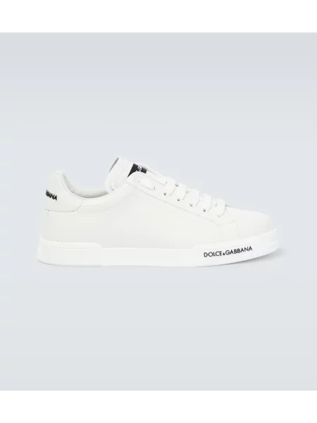 Usnjene superge Dolce&gabbana z avtogramom bela
