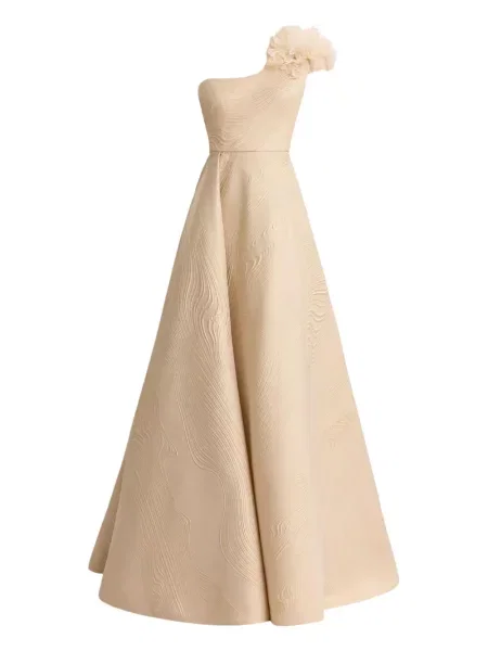 Rochie Gemy Maalouf cu model floral cu un umăr gol