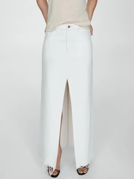 MANGO Спідниця максі білий