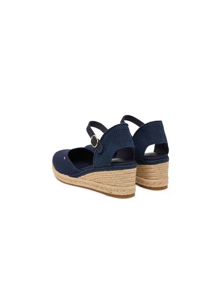 Tommy Hilfiger Espadrile Mid Wedge Espad Closed Toe Mornarsko modra