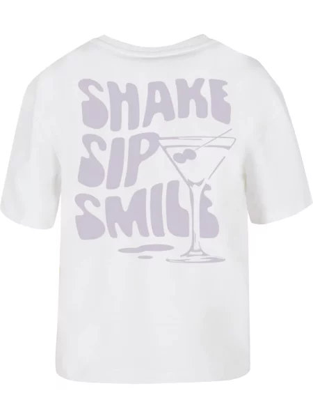 Miss Tee Póló Shake Sip Smile lila fehér