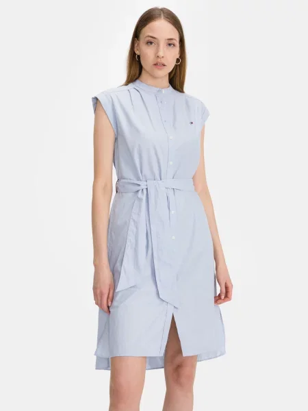Sukienka Tommy Hilfiger z twillu szara