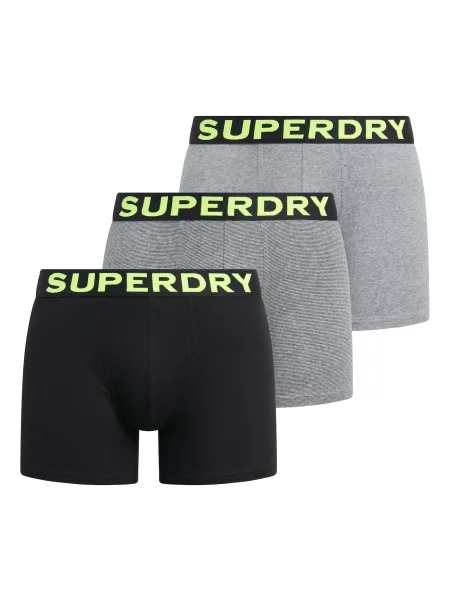 Superdry Boksarice siva / limeta črna