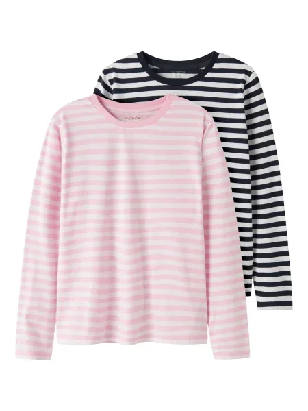 TWO SOON Tricou albastru noapte / roz / roz deschis alb