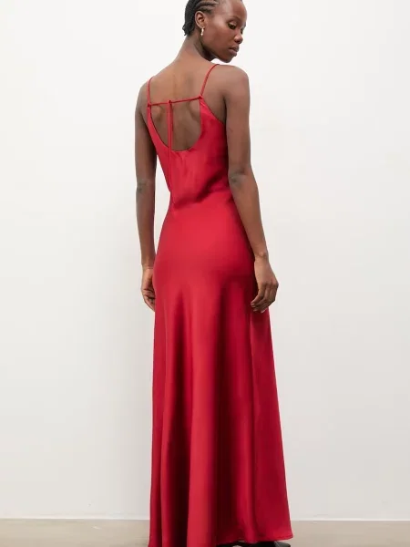 Answear.LAB sukienka bieliźniana czerwona