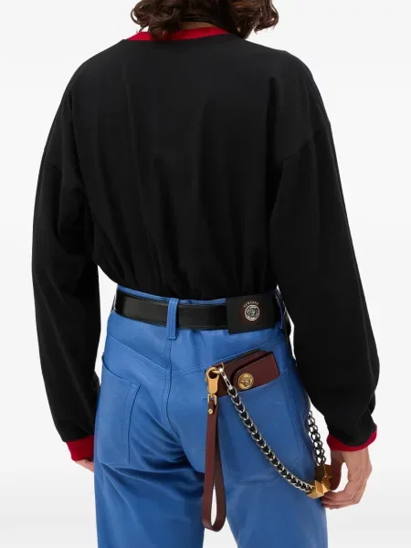 Tricou Versace cu decolteu în V negru