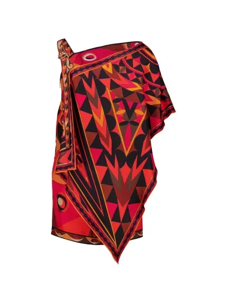 Rochie mini Pucci de mătase cu imagine roșu
