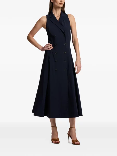 Dvouřadé midi šaty Ralph Lauren Collection modré