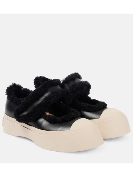 Sneakerși Marni din piele negru