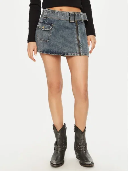 One Teaspoon Fustă mini Moto Bleumarin