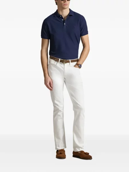 Frotir prugasta polo majica Polo Ralph Lauren s vezom plava