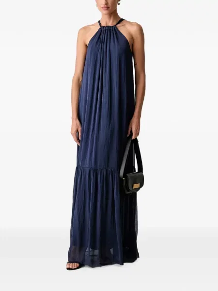 Rochie maxi Haveone cu gât halter albastru