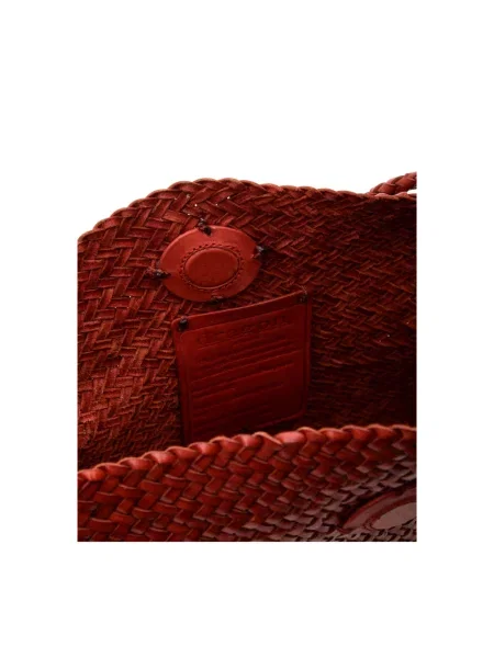 Dragon Diffusion Torebki Kobieta ONE SIZE Skóra Diagonal Weave Flap Corsina bag czerwony
