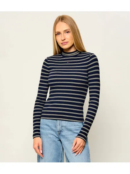 Bluză Tommy Jeans cu guler înalt