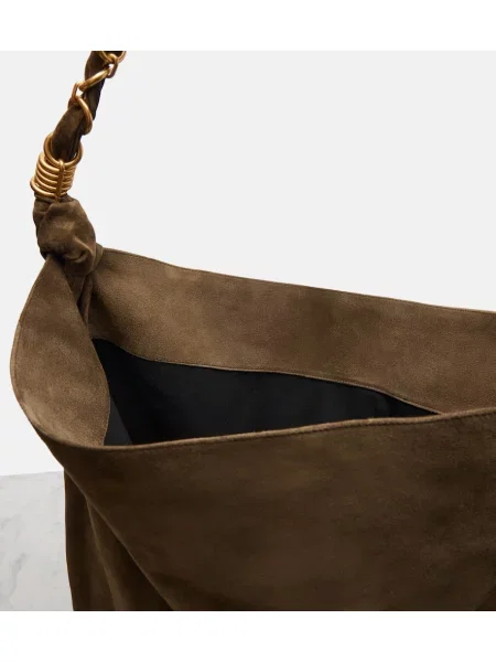 Geantă Saint Laurent din piele de căprioară verde