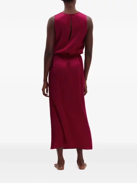 Rochie maxi Eres de mătase fără mâneci roz