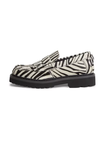 Papuci de casă Tommy Jeans cu model zebră alb