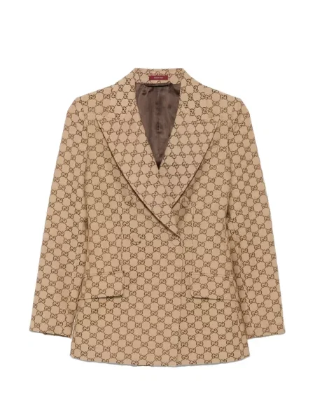 Geacă Gucci cu două rânduri de nasturi din canvas