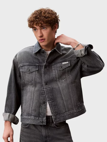Джинсовая куртка Calvin Klein Jeans с камнями синяя