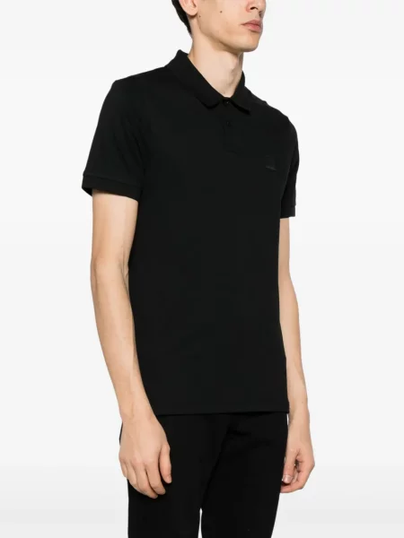 Tricou polo Boss cu autograf negru